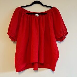 Madewell Texture & Thread Puff Sleeve Peasant Blouse